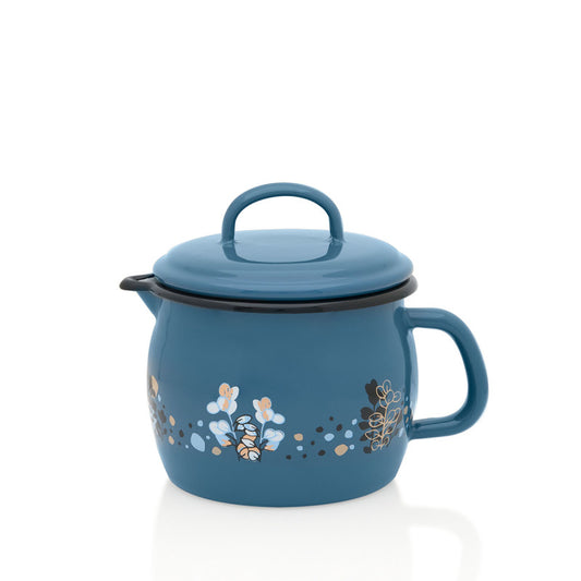 Metalac Milchtopf 12cm, 1,3L, COOKING DELIGHT, Emailliert, Vintage