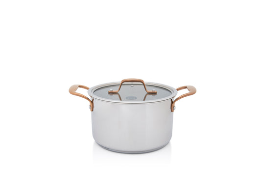 Metalac Ofenblech mit Glasdeckel 20cm|3,8l, VENERA, Edelstahl