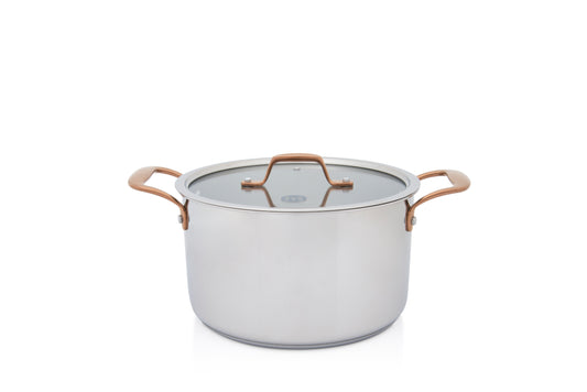 Metalac Ofenblech mit Glasdeckel 24cm|6l, VENERA, Edelstahl