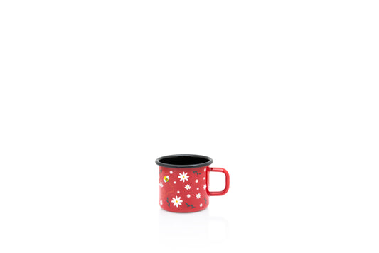 Metalac Becher 8cm|0,37l, ROTE BIENE, Emailliert, im Vintage Design